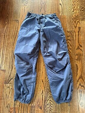 Zara dark grey Women's Drawstring parachute Pants